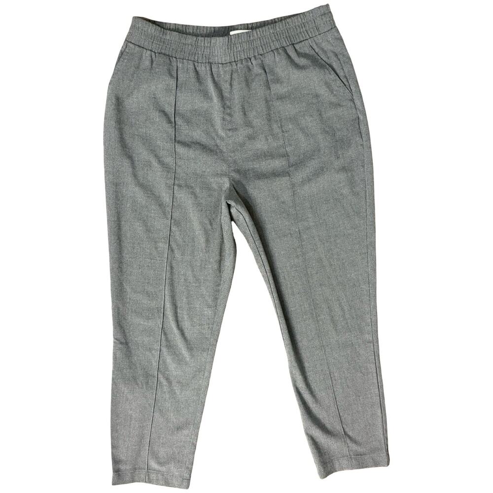 Abercrombie & Fitch Gray Pull On Tapered Leg Front Seam Work Pants Trousers Sz L - Picture 2 of 11